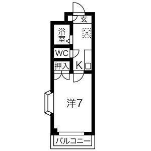 1K 間取り図