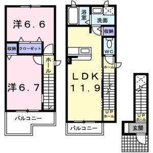 2LDK 間取り図