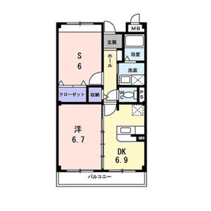 1DK 間取り図