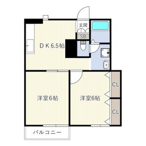 2DK 間取り図
