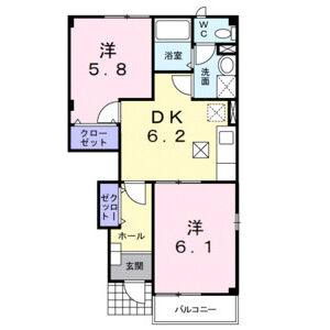 2DK 間取り図