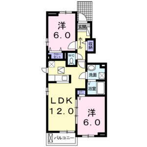 2LDK 間取り図