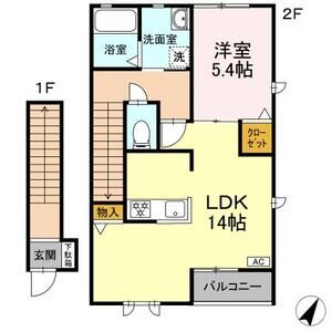 1LDK 間取り図
