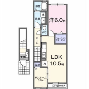 1LDK 間取り図