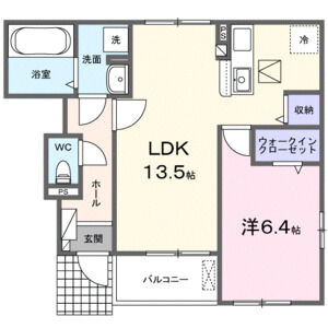 1LDK 間取り図