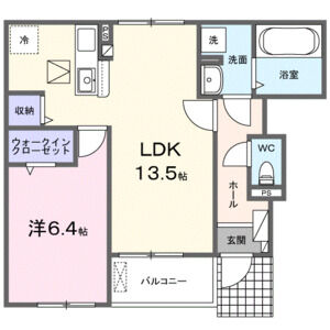 1LDK 間取り図