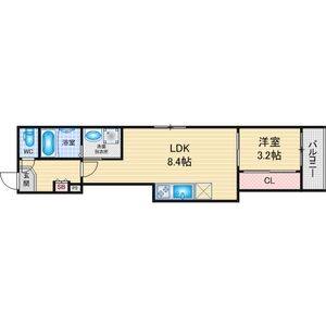 1LDK 間取り図