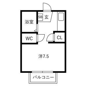 ワンルーム 間取り図