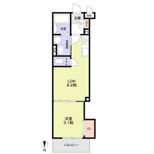 1LDK 間取り図