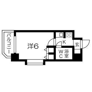 1K 間取り図