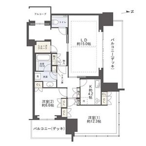 2LDK 間取り図