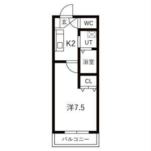 1K 間取り図