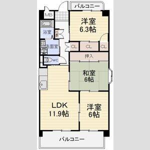 3LDK 間取り図