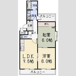 2LDK 間取り図