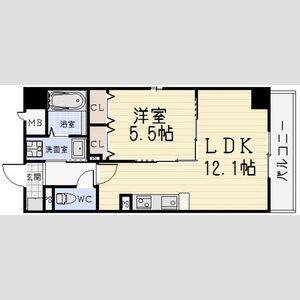 1LDK 間取り図
