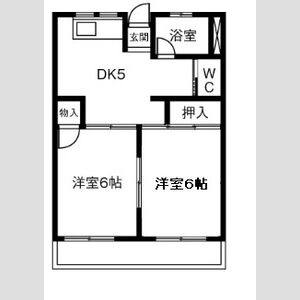 2DK 間取り図