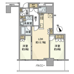 2LDK 間取り図