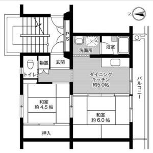2DK 間取り図