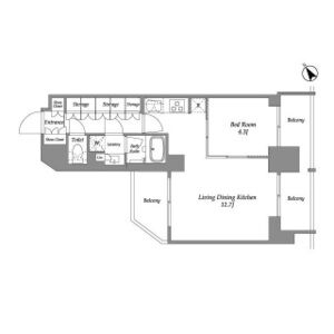1LDK 間取り図