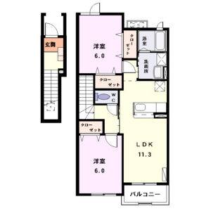 2LDK 間取り図