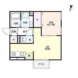 1LDK 間取り図