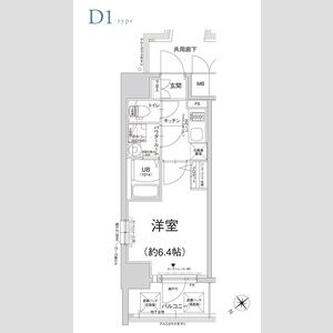 1K 間取り図