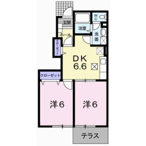 2DK 間取り図