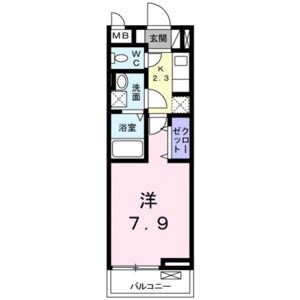 1K 間取り図
