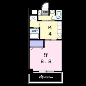 1K 間取り図