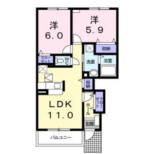 2LDK 間取り図