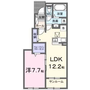 1LDK 間取り図