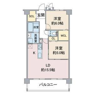 2LDK 間取り図
