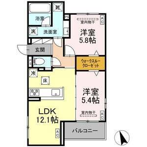 2LDK 間取り図