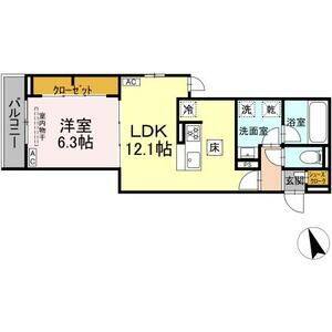 1LDK 間取り図