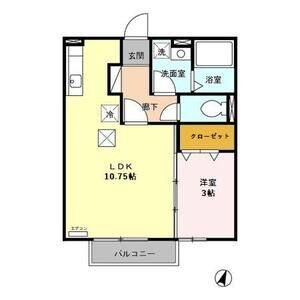 1LDK 間取り図