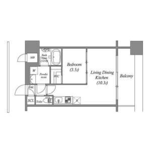 1LDK 間取り図