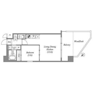 1LDK 間取り図