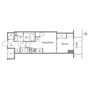 1DK 間取り図