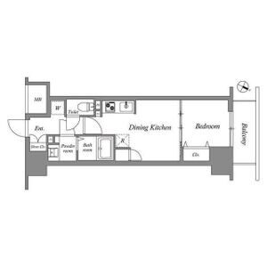 1DK 間取り図