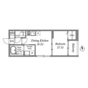 1DK 間取り図