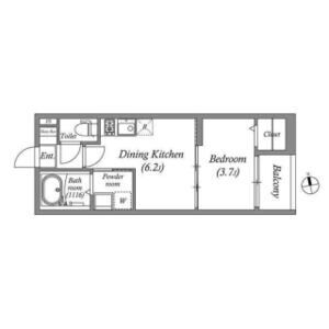 1DK 間取り図