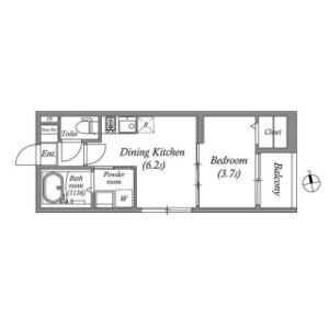 1DK 間取り図