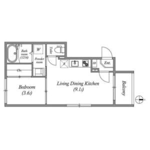 1LDK 間取り図