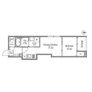 1DK 間取り図