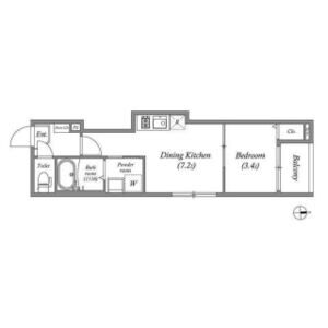 1DK 間取り図