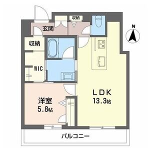 1LDK 間取り図