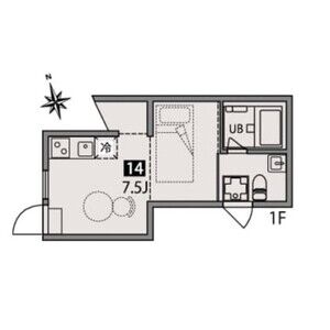 1DK 間取り図