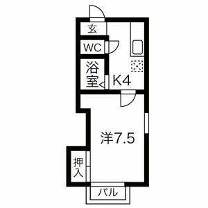 1K 間取り図