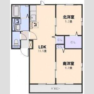 2LDK 間取り図