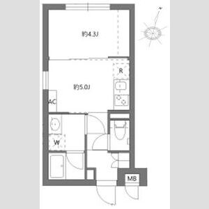 1DK 間取り図